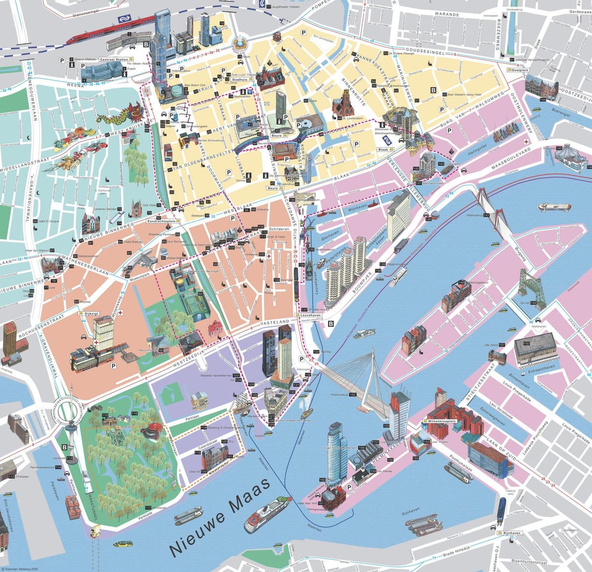 บนแผนที่ Rotterdam