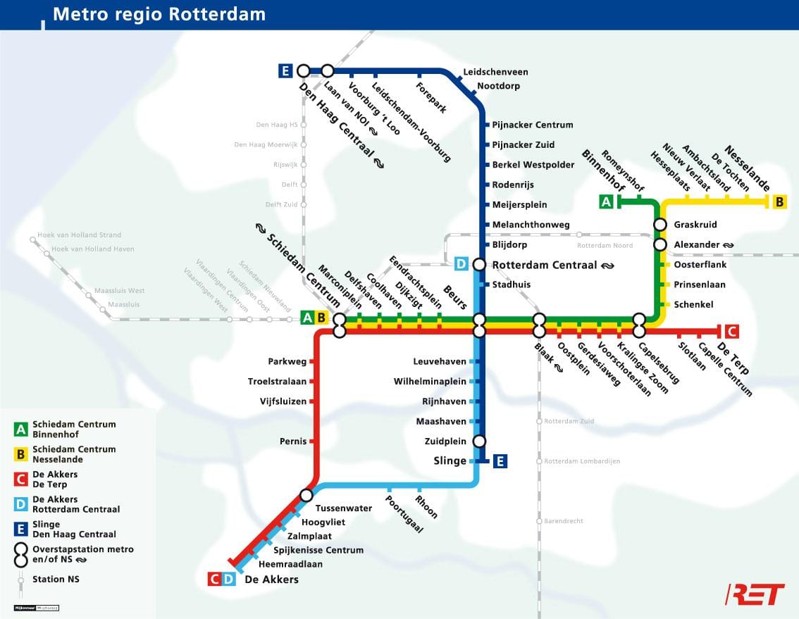ret แผนที่ Rotterdam