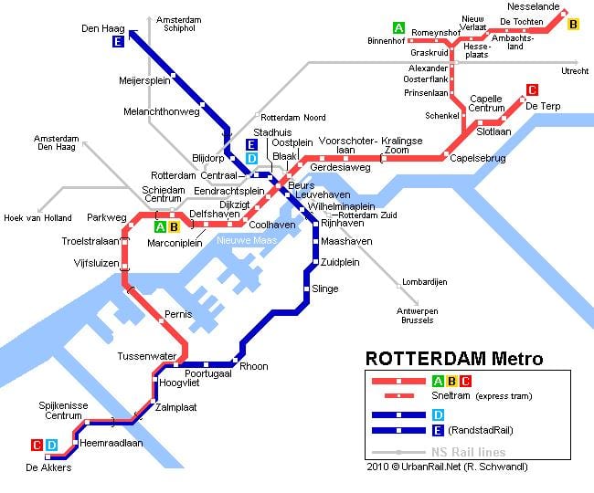ret Rotterdam ถรางแผนที่