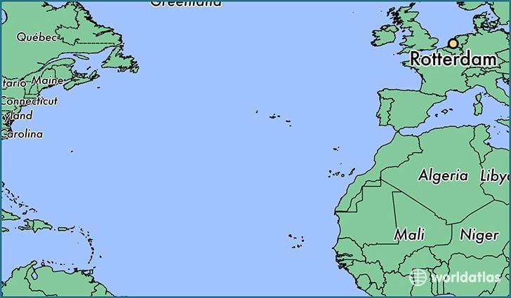 แผนที่ Rotterdam บนโลก