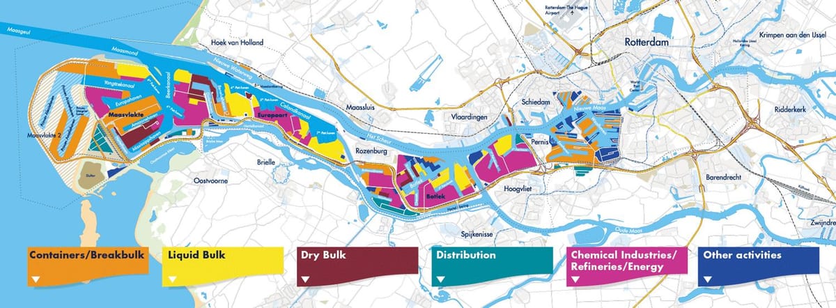 แผนที่ของพอร์ต Rotterdam