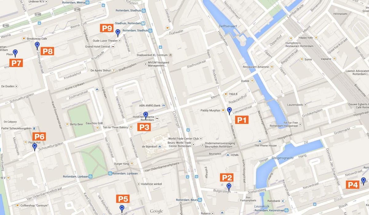 แผนที่ Rotterdam ลานจอดรถโซน 