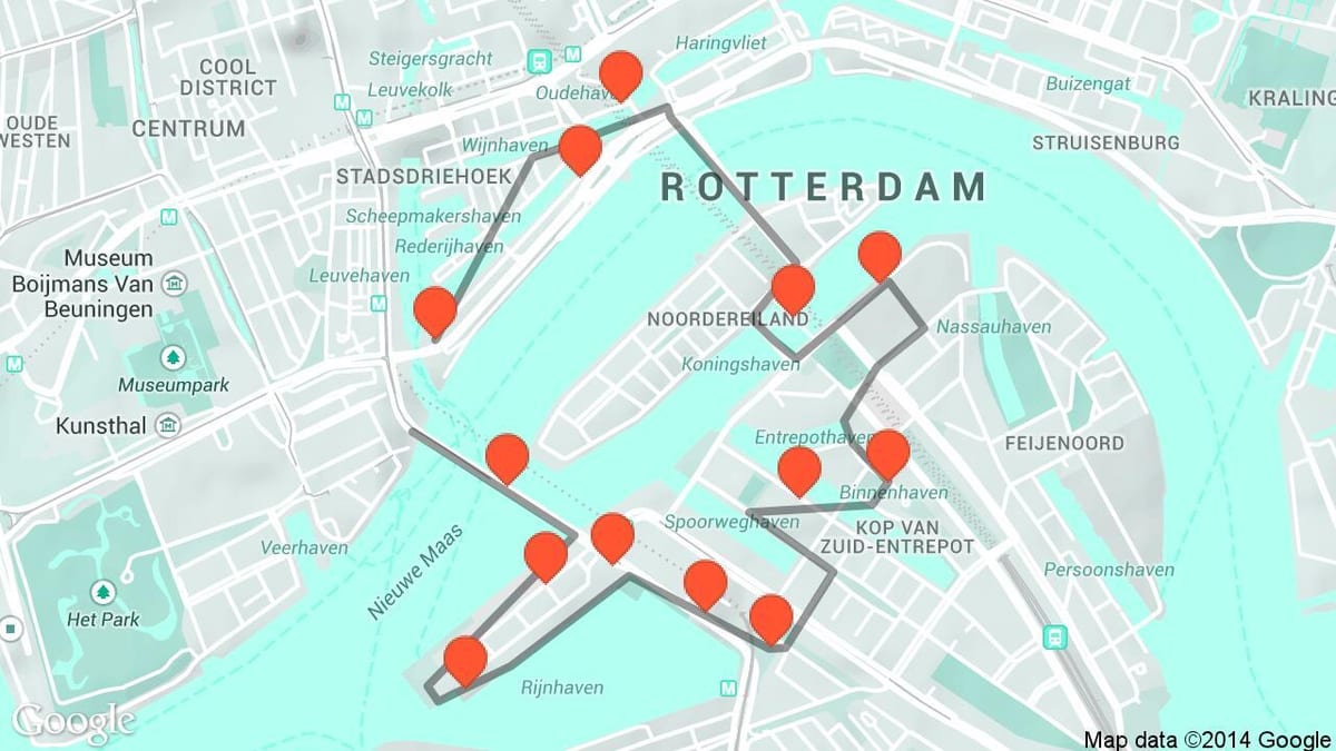 แผนที่ของสถาปัตยกรรม Rotterdam