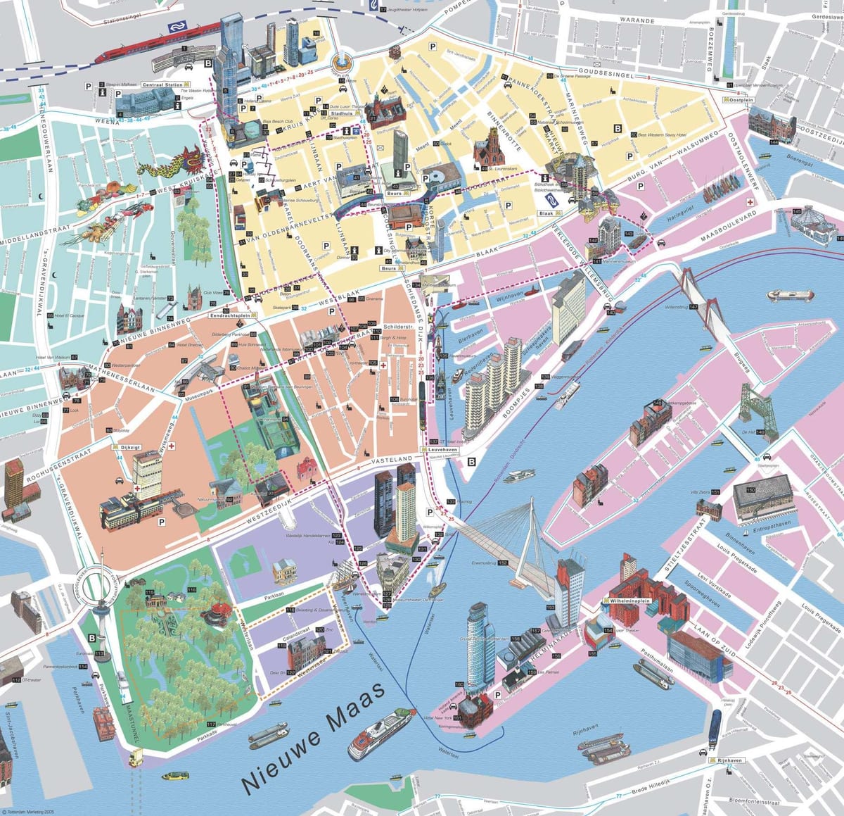 แผนที่ของเที่ยวชมสถานที่ Rotterdam