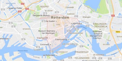 แผนที่ของสวนและไปส่ง Rotterdam 