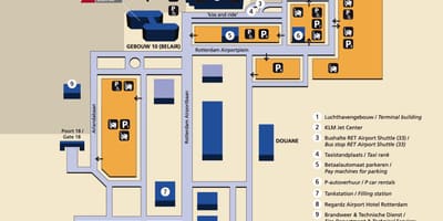 แผนที่ของสนามบิน Rotterdam 