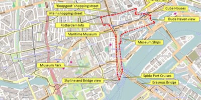 แผนที่ Rotterdam เดินทัวร์ 