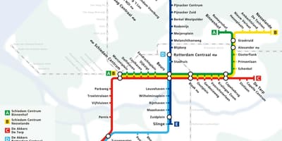 Rotterdam แผนที่รถไฟใต้ดิน